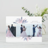 Pastel Christmas 3 Photo Collage carte de vacances (Debout devant)