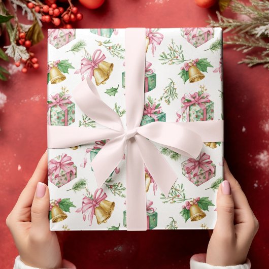 Pastel Christmas Pattern Wrapping Paper Cadeaupapier