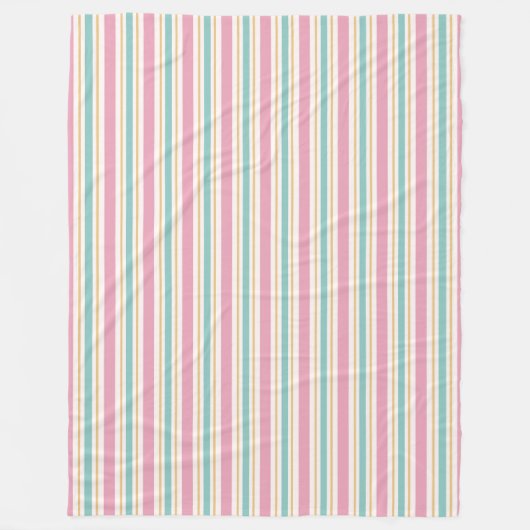 Pastel Christmas Stripes Naadloos Patroon Fleece Deken (Voorkant)