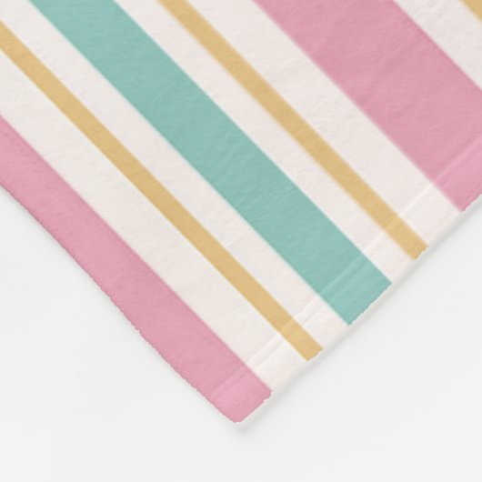 Pastel Christmas Stripes Naadloos Patroon Fleece Deken (Hoek)
