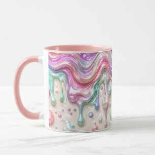 Pastel Chroom Vloeibare Ochtend Koffiekop Aestheti Mok