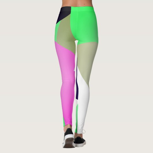 Pastel Ciblé Turquoise Leggings d'Art Abstrait (Dos)