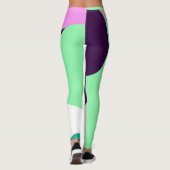Pastel Ciblé Turquoise Leggings d'Art Abstrait (Dos)