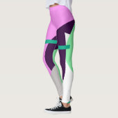 Pastel Ciblé Turquoise Leggings d'Art Abstrait (Gauche)