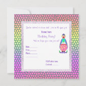 PASTEL CIRCUS CLOWN ANNIVERSAIRE INVITATION DU PAR (Dos)