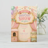 Pastel Circus Feest Kaart (Staand voorkant)
