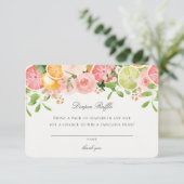 Pastel Citrus Floral Cutie Luier Raffle Insert Informatiekaartje (Staand voorkant)