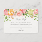 Pastel Citrus Floral Cutie Luier Raffle Insert Informatiekaartje (Voorkant)