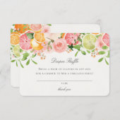 Pastel Citrus Floral Cutie Luier Raffle Insert Informatiekaartje (Voorkant / Achterkant)