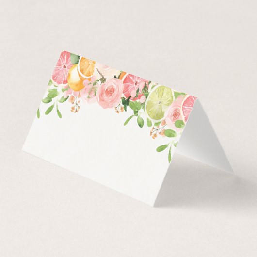 Pastel Citrus Floral Little Cutie Place Card Kaart (Voorkant)