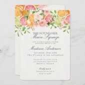 Pastel Citrus Floral Main Squeeze Vrijgezellenfees Kaart (Voorkant / Achterkant)