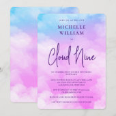 Pastel Cloud Negen Waterverf Paarse Vrijgezellenfe Kaart (Voorkant / Achterkant)