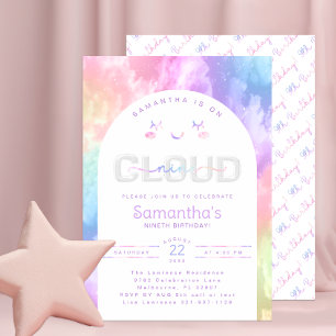 Pastel Cloud Neuf 9e Invitation pour fille à l'ann