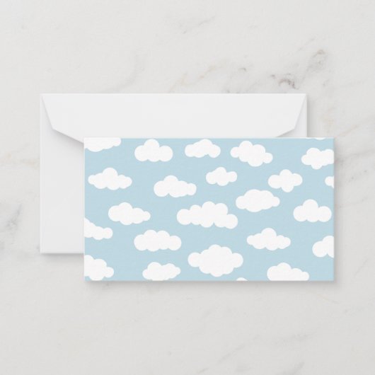 Pastel Clouds Aesthetic Baby Blue en White Notitiekaartje (Voorkant)