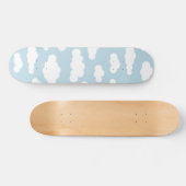 Pastel Clouds Aesthetic Baby Blue en White Skateboard (Horizontaal)