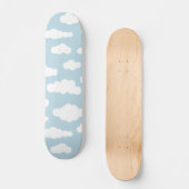 Pastel Clouds Aesthetic Baby Blue en White Skateboard (Voorkant)