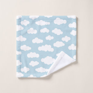 Pastel Clouds Aesthetic Baby Blue en White Washandje