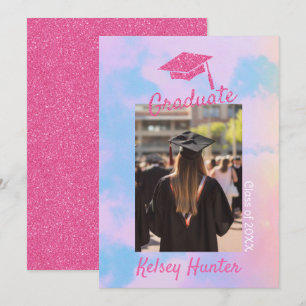 Pastel Clouds Afstuderen Era Lover Pink Glitter Aankondiging