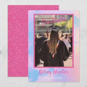 Pastel Clouds Afstuderen Era Lover Pink Glitter Aankondiging