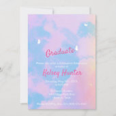 Pastel Clouds Graduation Lover Era Invitation (Devant)