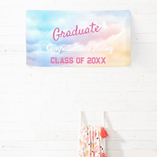 Pastel Clouds In My Afstuderen Era Lover geïnspire Spandoek (Insitu)