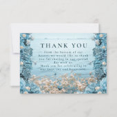 Pastel Coastal Blue Florals Wedding Bedankkaart (Voorkant)