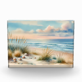 Pastel Coastal Dunes Watercolor Fotoblokken