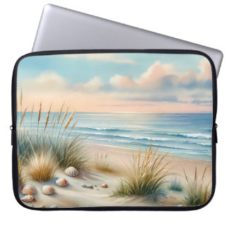 Pastel Coastal Dunes Watercolor Laptop Sleeve