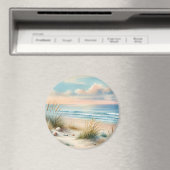 Pastel Coastal Dunes Watercolor Magneet (Insitu (Vaatwasser))