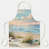 Pastel Coastal Dunes Watercolor Schort (Voorkant)