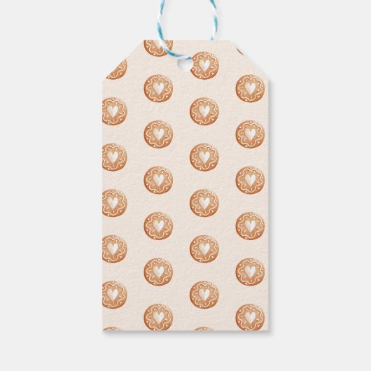 Pastel Cocoa Mok Cookie Vrolijk Kerstfeest Cadeaulabel (Achterkant)