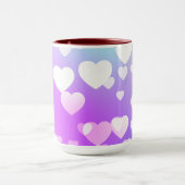 Pastel coeurs deux tones de café et tasse de thé (Centre)