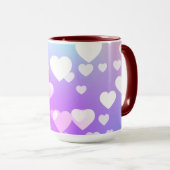 Pastel coeurs deux tones de café et tasse de thé (Devant droit)