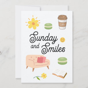 Pastel Coffee Date Kaart Chille Zondag Vibes