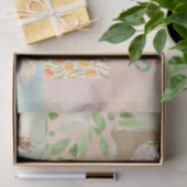 pastel collage bloemmotief Waterverf Tissuepapier (Geschenk)