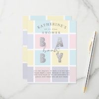 Pastel Color Block Gold Books Pour Une Carte Bébé