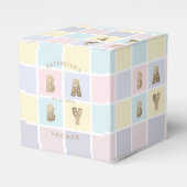 Pastel Color Block Goud Baby shower Bedankdoosjes (Voorkant Zijde)