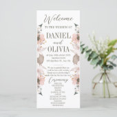 Pastel Color Floral Wedding Programmes (Debout devant)