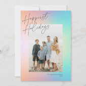 Pastel Color Gradient Happest Holidays Carte photo (Devant)
