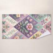 Pastel coloré Jacquard Pâques/Printemps (Serviette de bain)