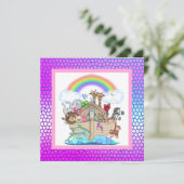 Pastel coloré NOAHS ARK PARTY INVITATION (Debout devant)