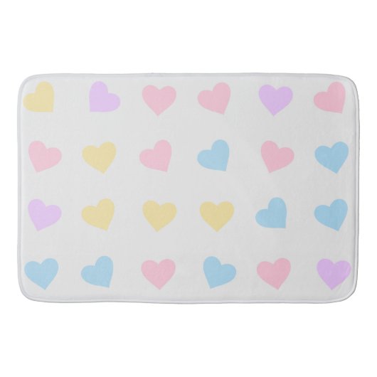 PASTEL COLORED HEARTS BADMAT (Voorkant)