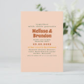 Pastel Colorful 70s Wedding Invitation Kaart (Staand voorkant)