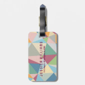 Pastel Colorful Moderne Abstract Geometric Pattern Bagagelabel (Achterkant verticaal)