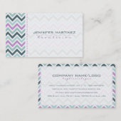Pastel Colorful Retro Chevron Pattern 2a Visitekaartje (Voorkant / Achterkant)