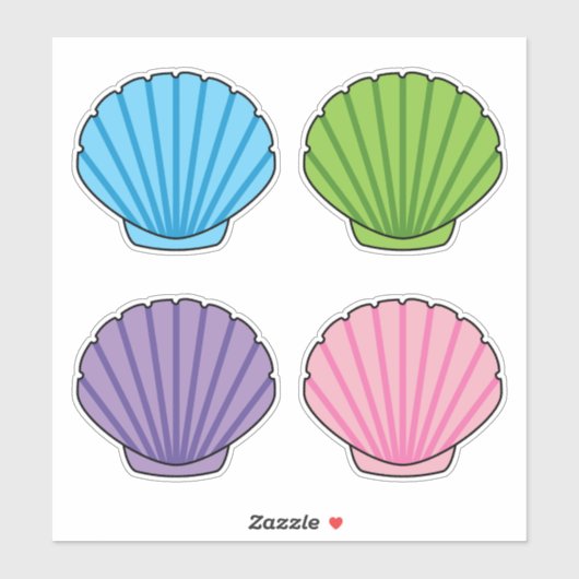 Pastel Colorful Seashell Pack Sticker (Vel)