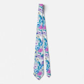 Pastel Colorful Summer Flowers Patroon Stropdas (Voorkant)