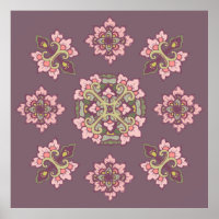 Pastel Colorful Tracery Ornement Poster Motif