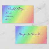 Pastel Colors Contactez-moi Carte (Devant / Derrière)