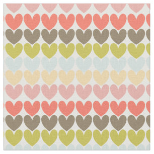 Pastel Colors Ditsy Love Hearts Pattered Design Stof